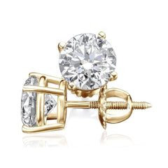 1.2 Ct mined diamond studs in 14K gold studs screw back 