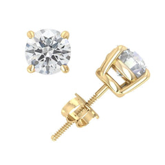 yellow gold screw back Lab grown 1ct screw back basket earrings 