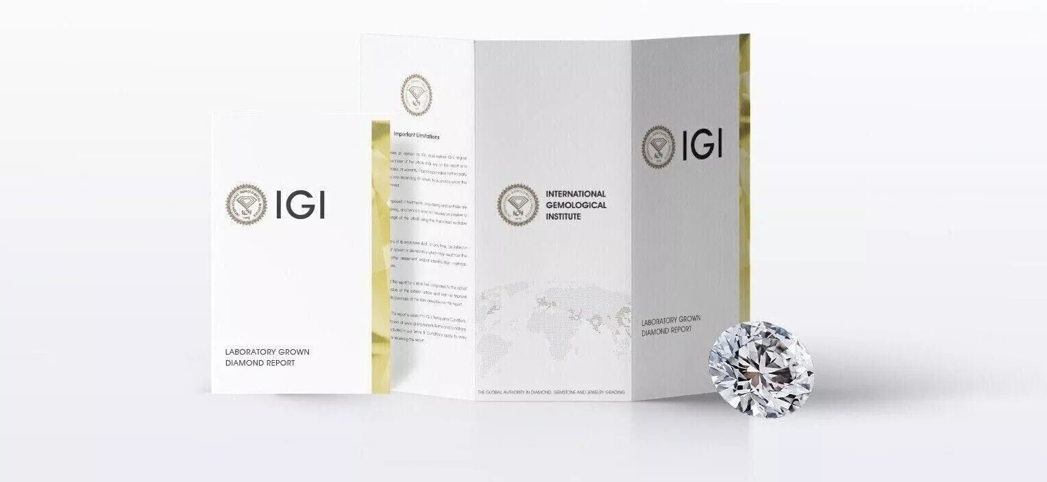 IGI Certified 2.81 Carat D VS1 Round Lab Grown Diamond Ring 14k Gold Size 5.5