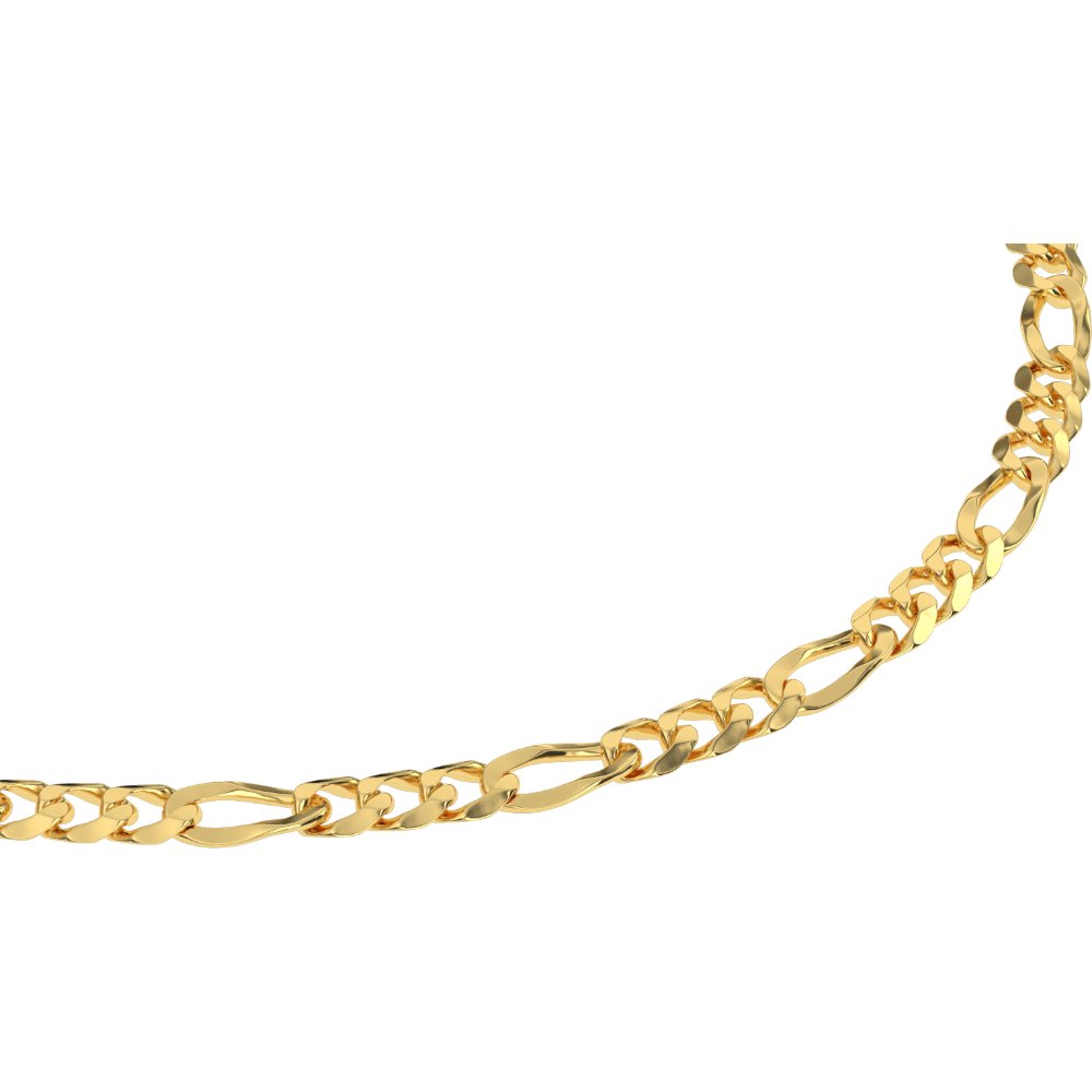 Real 14k Yellow Gold 3mm Figaro Link Chain Necklace Size 16"-24