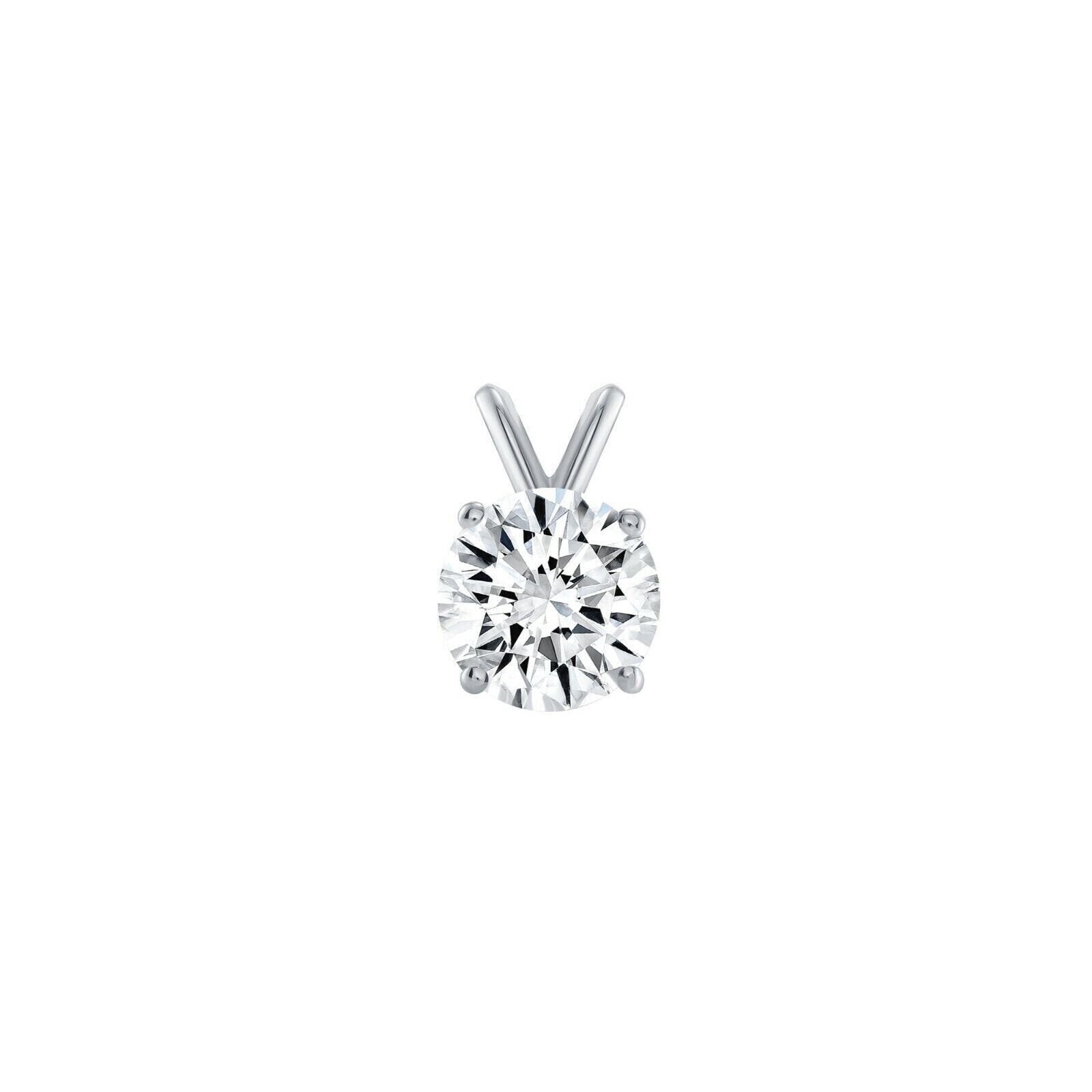 3 Carat Total Natural Diamond Solitaire Necklace & Studs Earrings Set 14k Gold