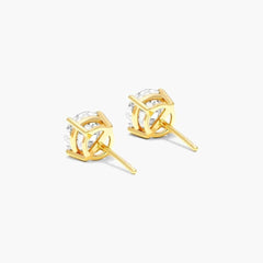 1/2ct TW Natural Round Diamond Solitaire Stud Earrings 14K Yellow Gold NEW