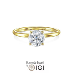 IGI Certified 2.00 Carat D VS1 Lab Grown Diamond Engagement Ring 14k Yellow Gold