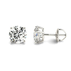 14K Gold Lab Grown Diamond Stud Earrings IGI Certified 3.00 Carat COLOR E VVS2