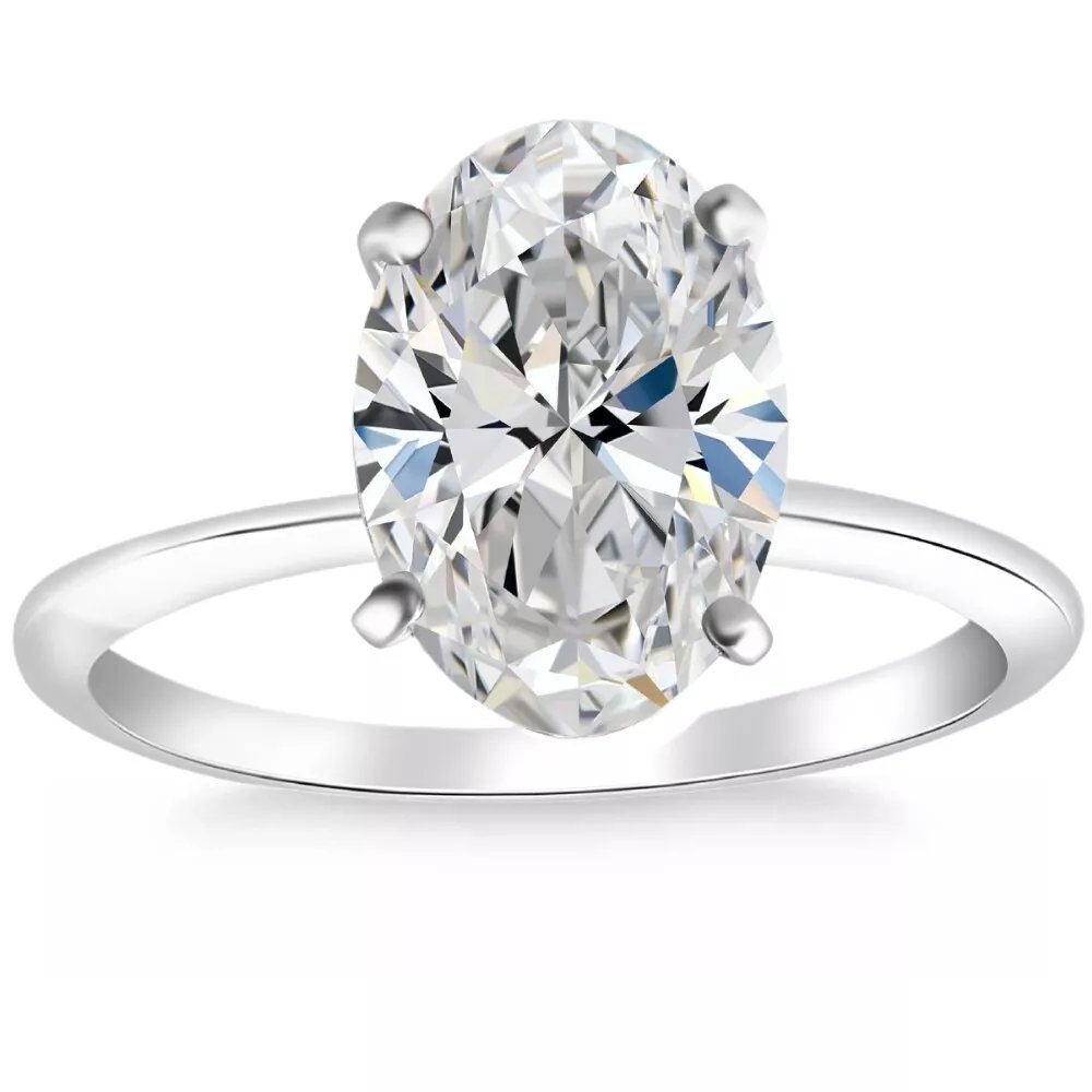 IGI Certified 1 - 5 CT E/VS1 Oval Shape Diamond Engagement 14k Ring Lab Grown