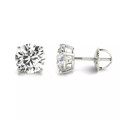 14K Gold Lab Grown Diamond Stud Earrings IGI Certified 4.00 Carat D VS1