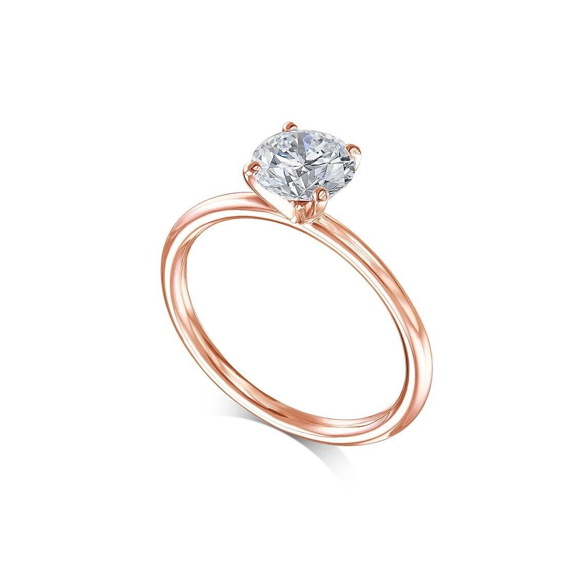 IGI Certified 2.00 Carat D VS1 Lab Grown Diamond Engagement Ring 14k Rose Gold