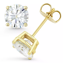 2.00 D/E VS (HPHT) Lab Grown Diamond Studs 14k Yellow Gold Push Back