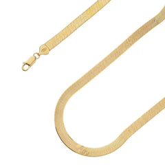 925 Sterling Silver 7mm Solid Herringbone Gold Plated Chain