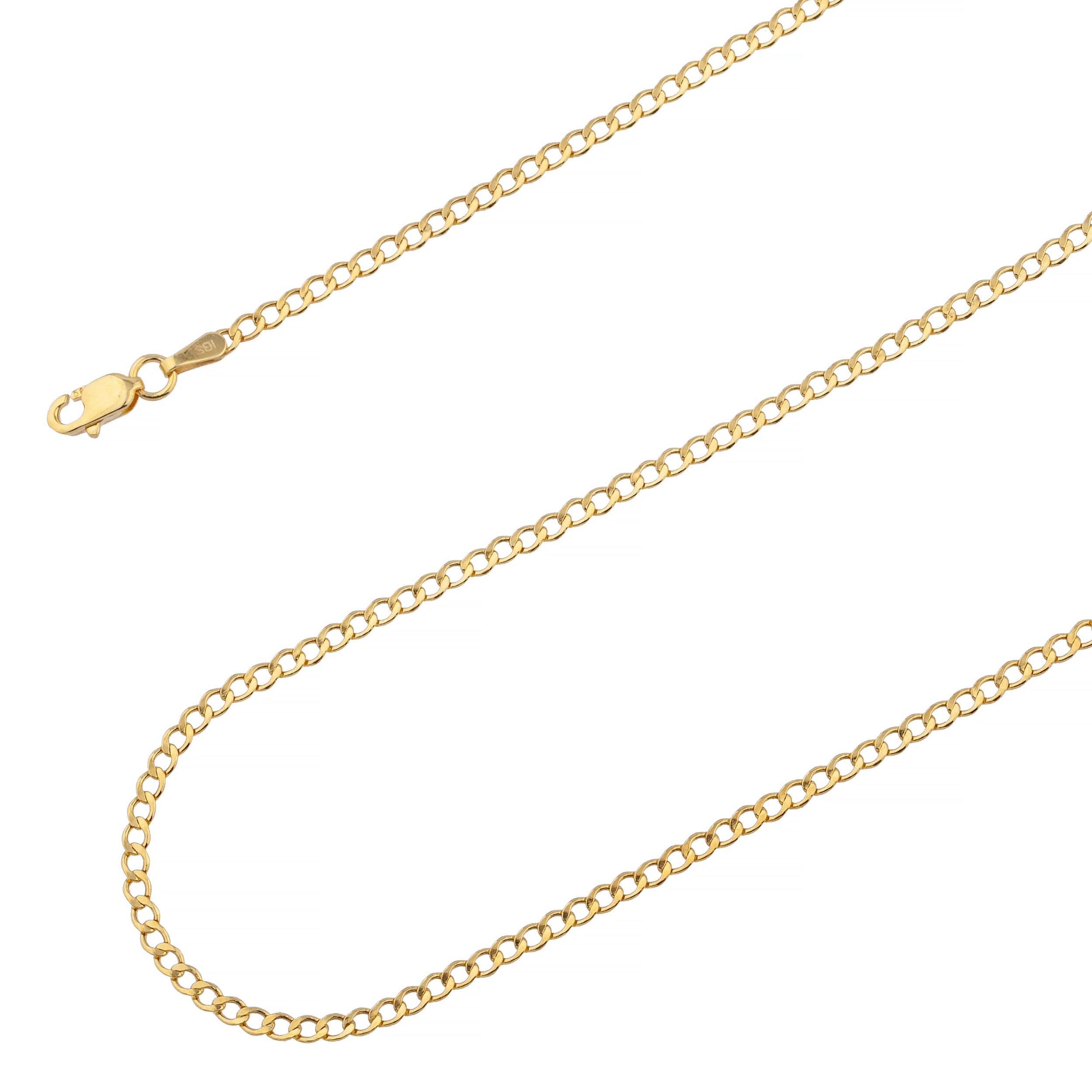10K Yellow Gold 2mm Hollow Cuban Curb Link Chain – Oliver & Navy