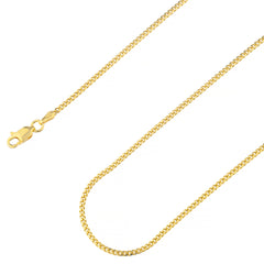 925 Sterling Silver 2mm Miami Cuban Gold Plated Chain