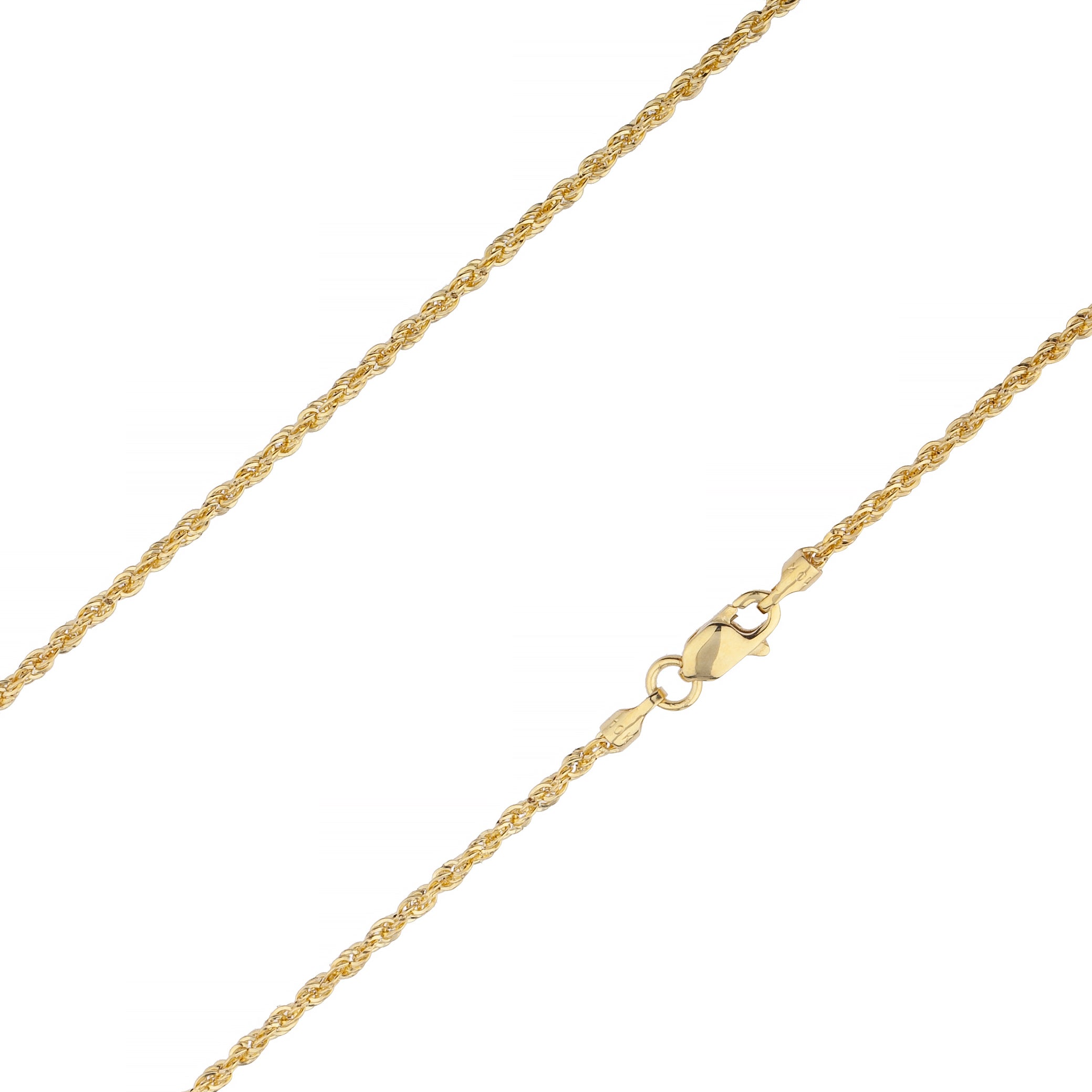 14K Yellow Gold Rope Chain Necklace 1618 Inch Graduated Link Rope Chain  Necklace Diamond Cut Rope Necklace Gold Rope Necklace 