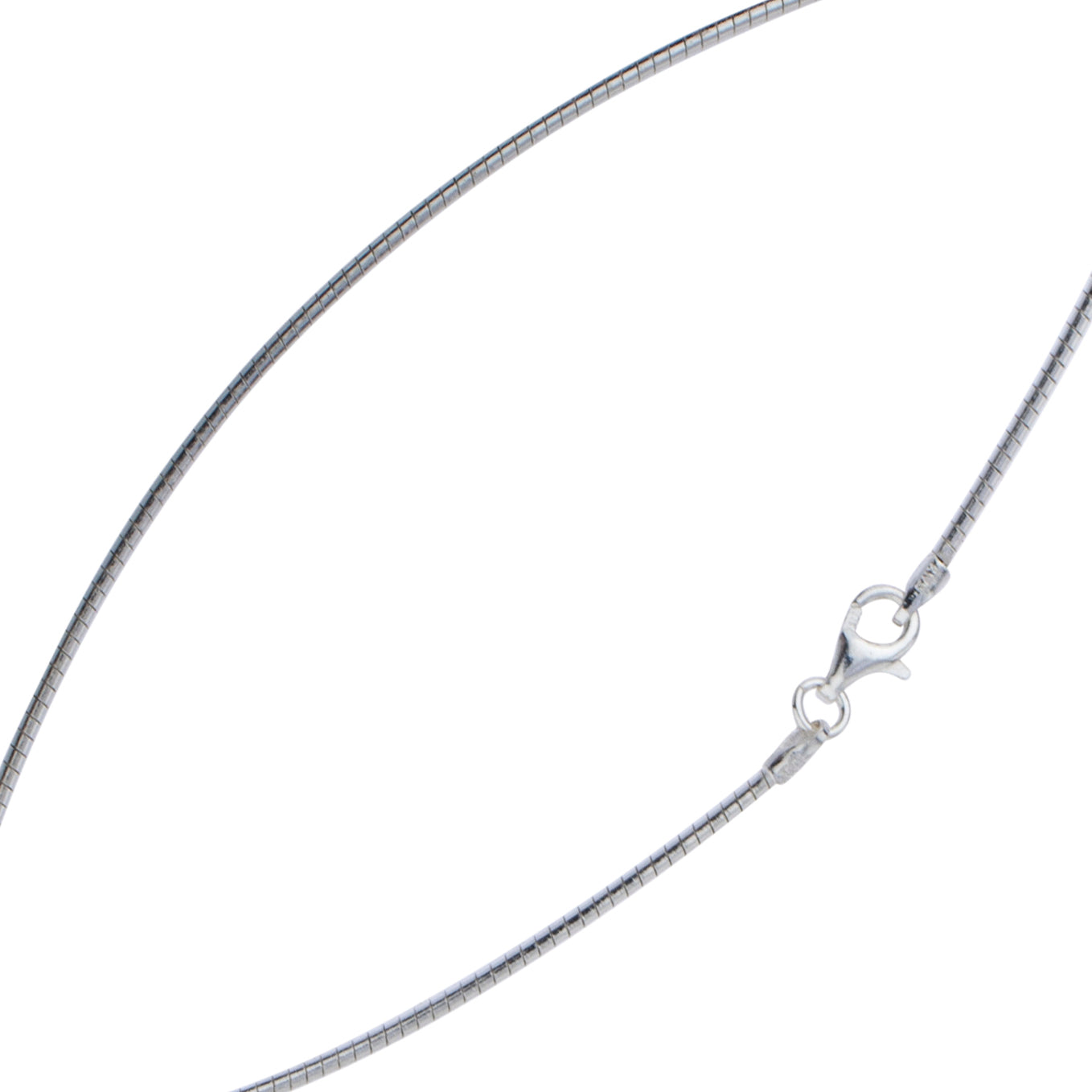 925 Sterling Silver 1.5mm Round Omega Chain
