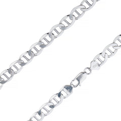 925 Sterling Silver 9mm Flat Mariner Gucci Chain