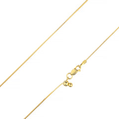 925 Sterling Silver 1mm Adjustable Square Box Gold Plated Chain