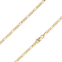 10K Yellow Gold 2mm Hollow Figaro Chain