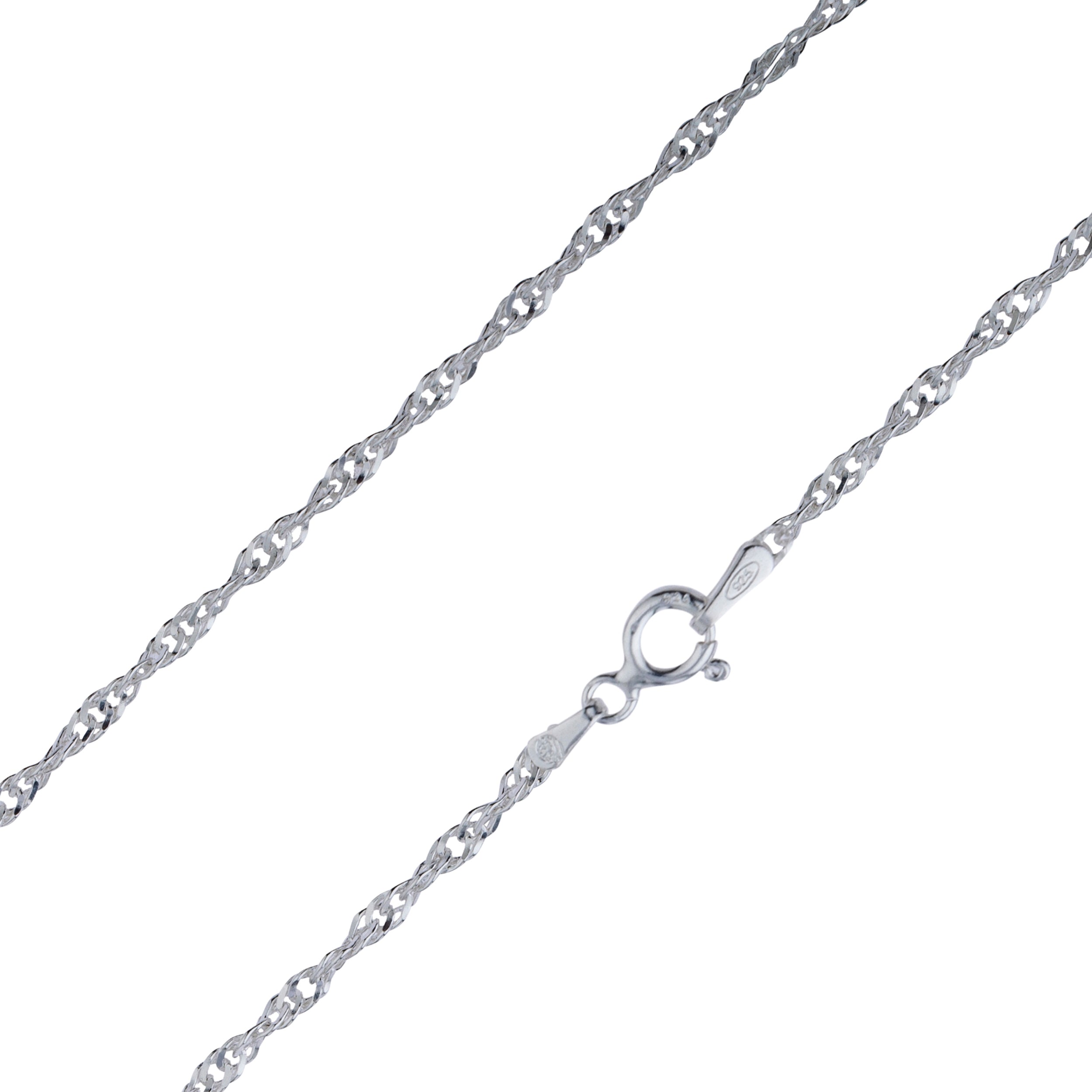 925 Sterling Silver 2.5mm Twisted Margarita Rock Chain