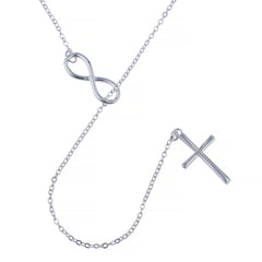 925 Sterling Silver Infinity Cross Necklace