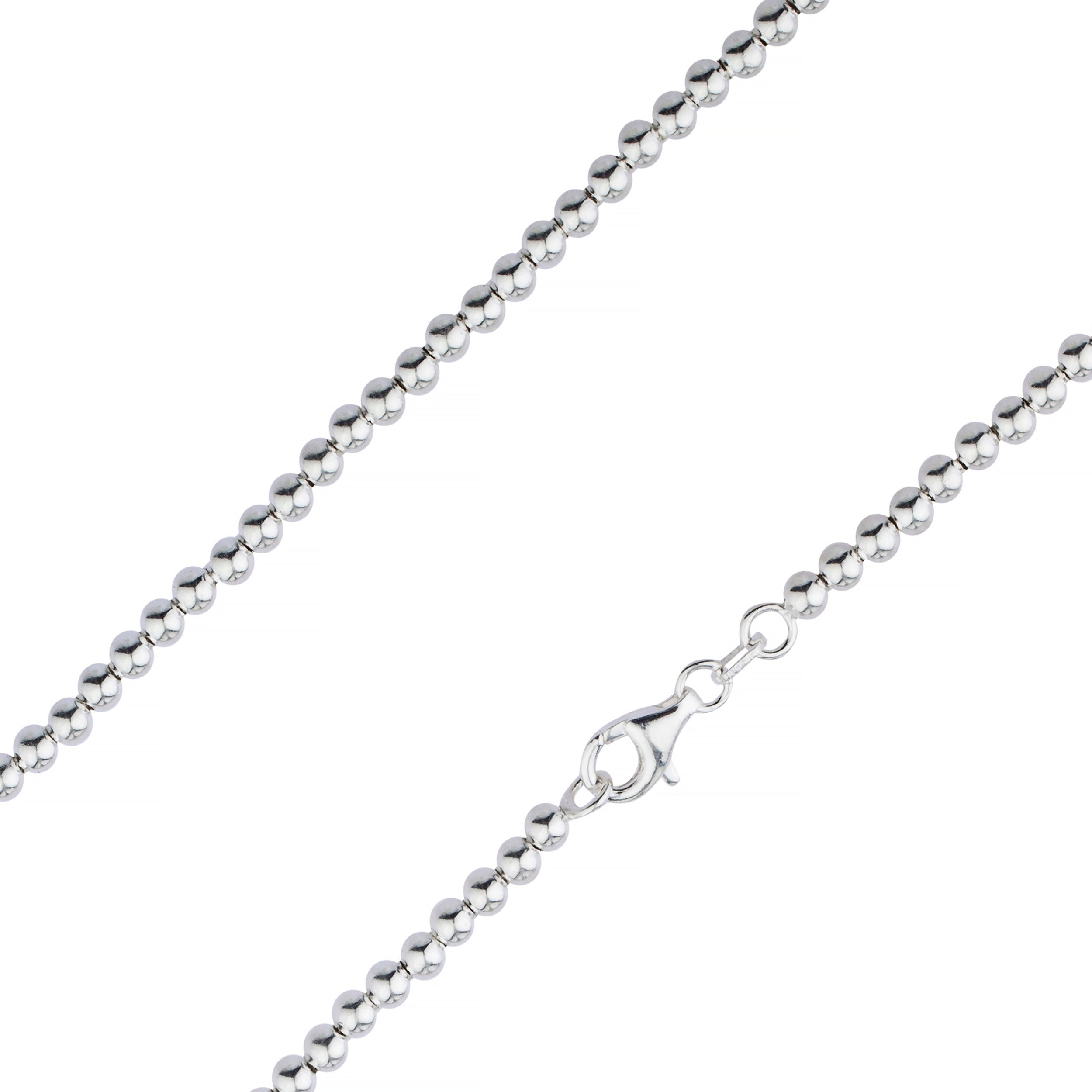 925 Sterling Silver 3mm Ball Bead Chain, Size: 24
