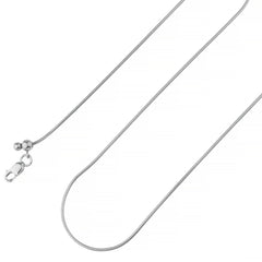 925 Sterling Silver 1.5mm Adjustable Round Snake Rhodium Plated Chain