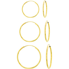 14K Yellow Gold 1.2mm Endless Hoops