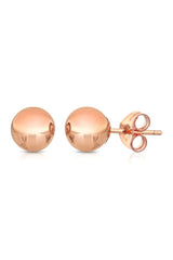 14K  Rose Gold Ball Earrings 3mm-8mm