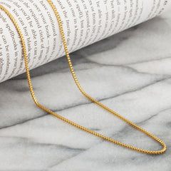 925 Sterling Silver 1.5mm Franco Foxtail Gold Plated Chain