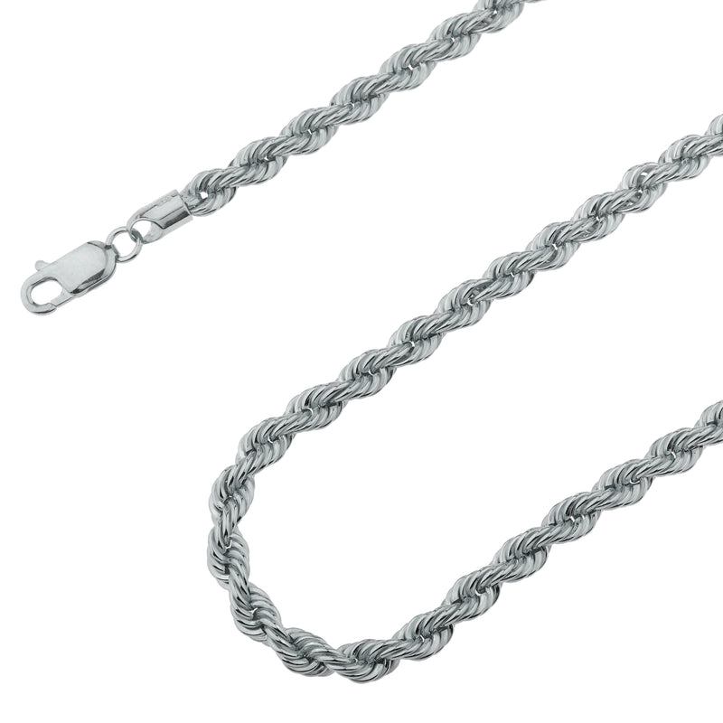 9mm White Gold Iced-out Diamond-Cut Rope Chain Necklace, Twisted Rope –  MIAMISILVER