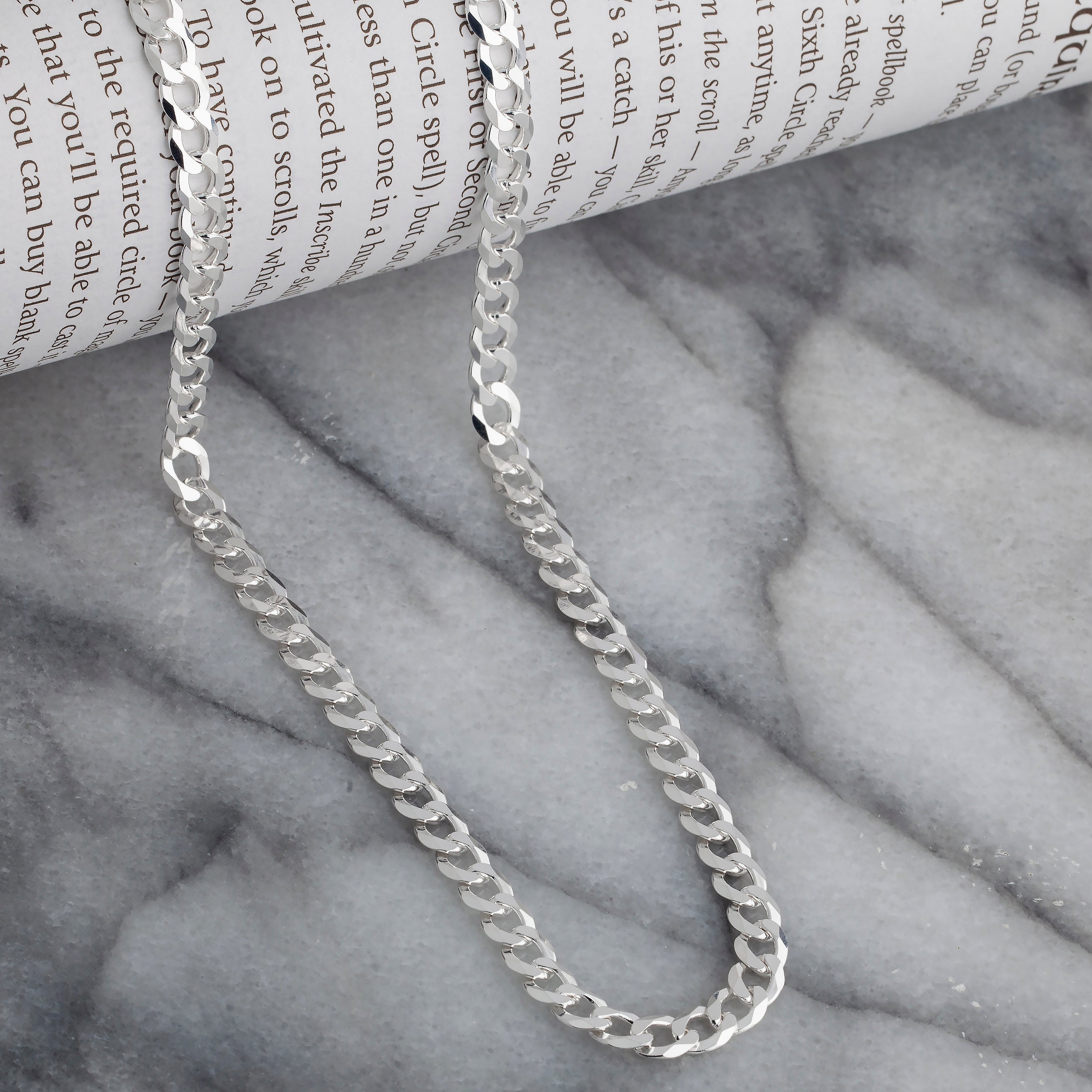 Sterling Silver Flat Cuban Chain